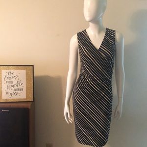 Women's V Neck Modified Wrap Dress